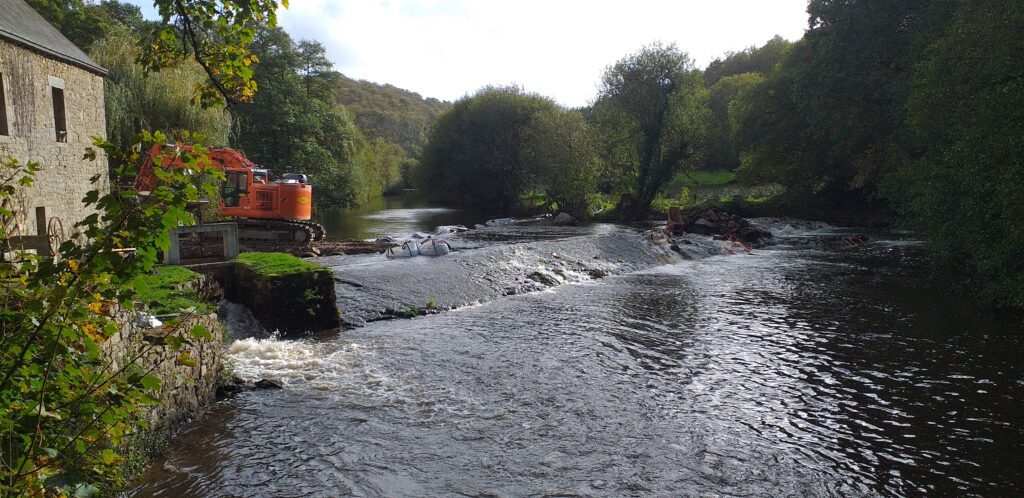 moulin de kerhé 23 10 25 le gros coup de pluie a mis à mal les travaux