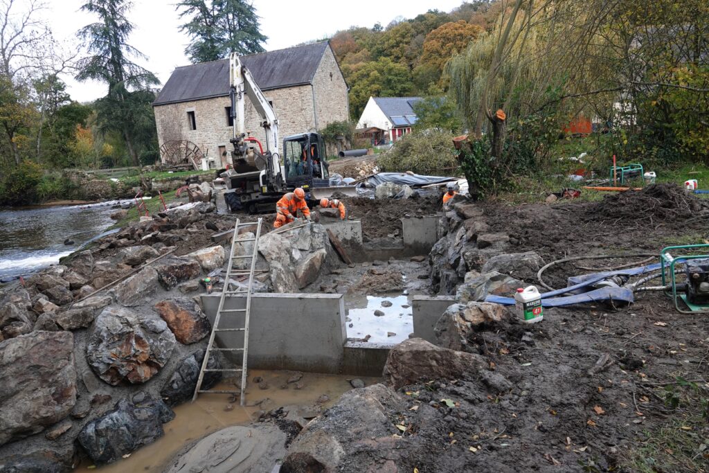 moulin de Kerhé 05 11 25 finalisation de la passe à poissons